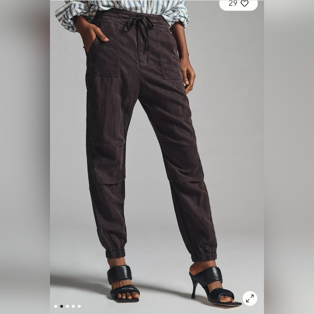 Anthropologie Women's Slouchy Aviator Jogger Pants Browm Size 12 - Picture 2 of 14